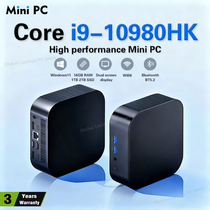 Mini PC Gaming 2026 Windows 11 Pro Intel I9 10980HK N150, 16 Go de RAM, 1 To SSD, PC Gaming Wifi 6 BT5.2, Mini PC de Bureau