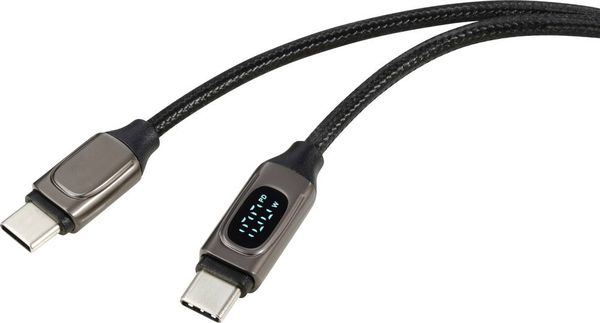 Renkforce USB-Kabel USB 2.0 USB-C® Stecker, USB-C® Stecker 1.00 m Silber (metallic) RF-6249318