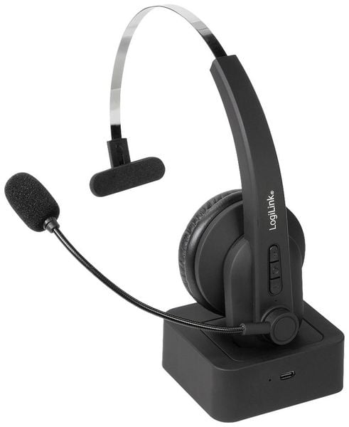 LogiLink BT0059 On Ear Headset Bluetooth® Mono Schwarz Telefon -
