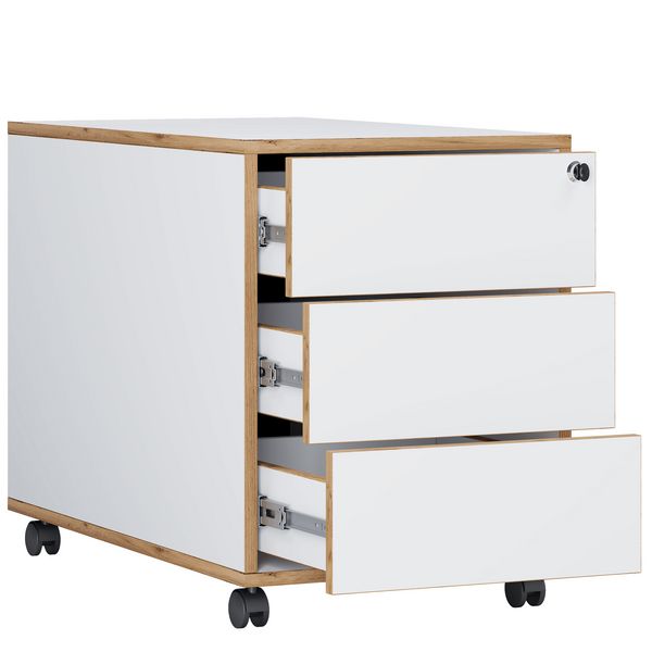 Holz Rollcontainer Bürocontainer Salia 3 Schublade