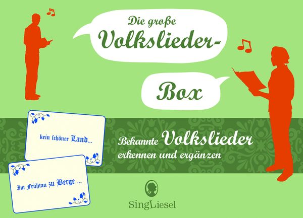 Die große Volkslieder-Quiz-Box für Senioren. Das Spiel rund um bekannte Volkslieder für Senioren. Auch mit Demenz. Spiele Box mit 100 Karten. -