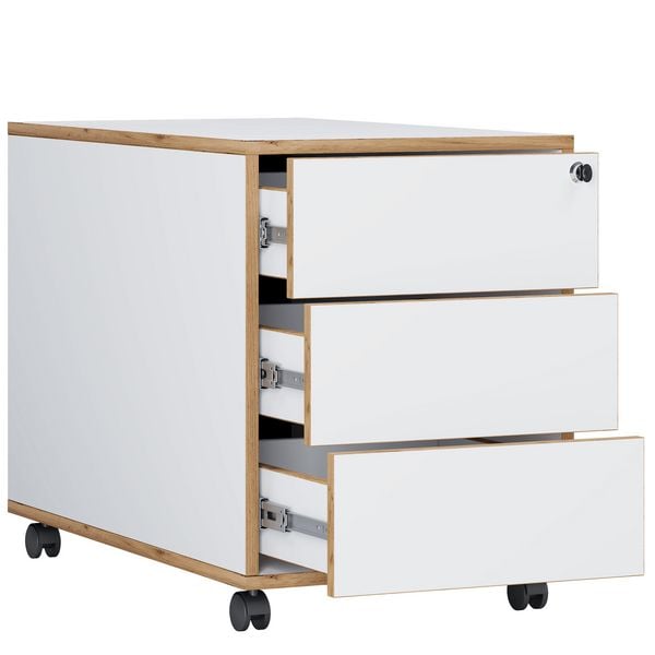Holz Rollcontainer Bürocontainer Salia 3 Schublade