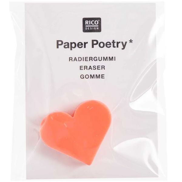 Radiergummi Herz Neonrot