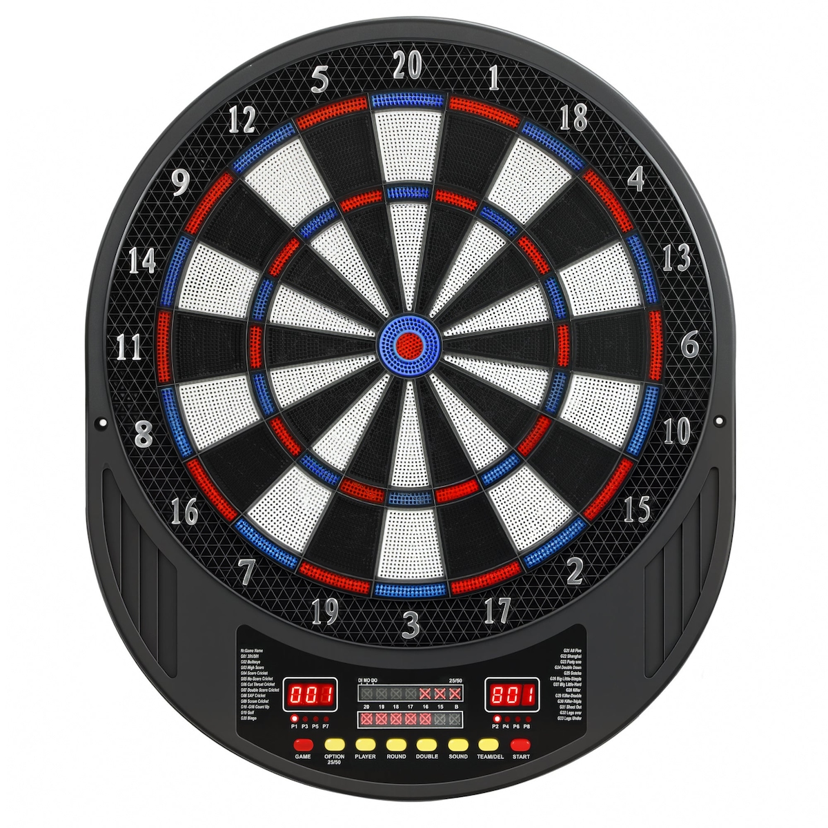 Helloshop26 - Elektronische Dartscheibe für die Wandmontage 53 x 44 x 3 cm automatische Punktezählung doppeltes LED-Display modernes 21_0006657