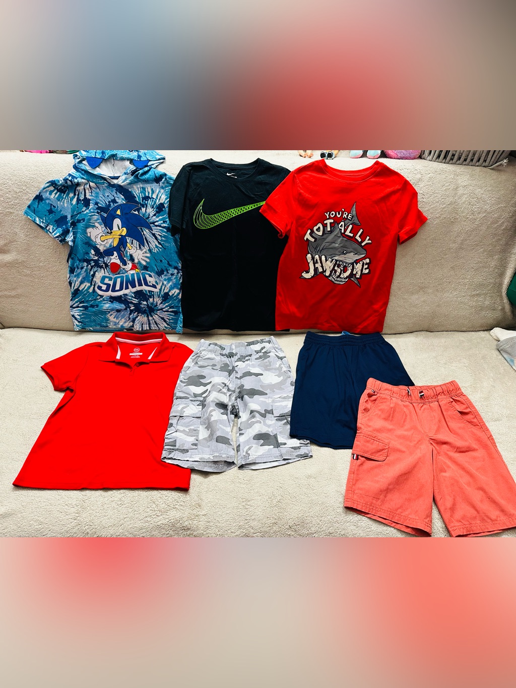 Nike Shirts & Tops | Lot Boys Clothes Tops Shirts Size 8 Years Nike,Sonic,Tommy Hilfiger Excellent Co | Color: Gray/White | Size: 8b