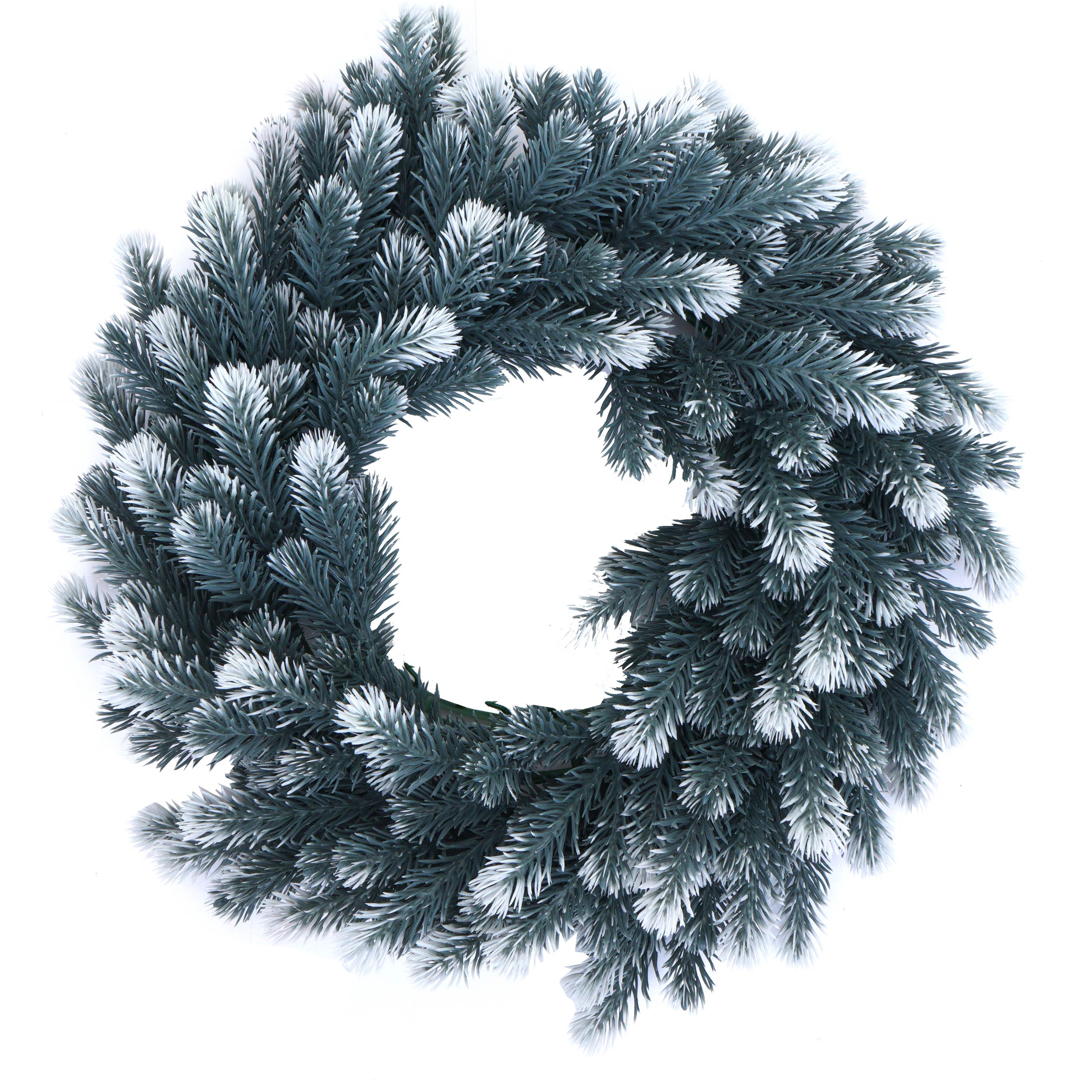 Künstlicher Kranz HWC-O98, Türkranz Tischkranz, Deko künstlich Ø 45cm ~ Tanne mit Schnee