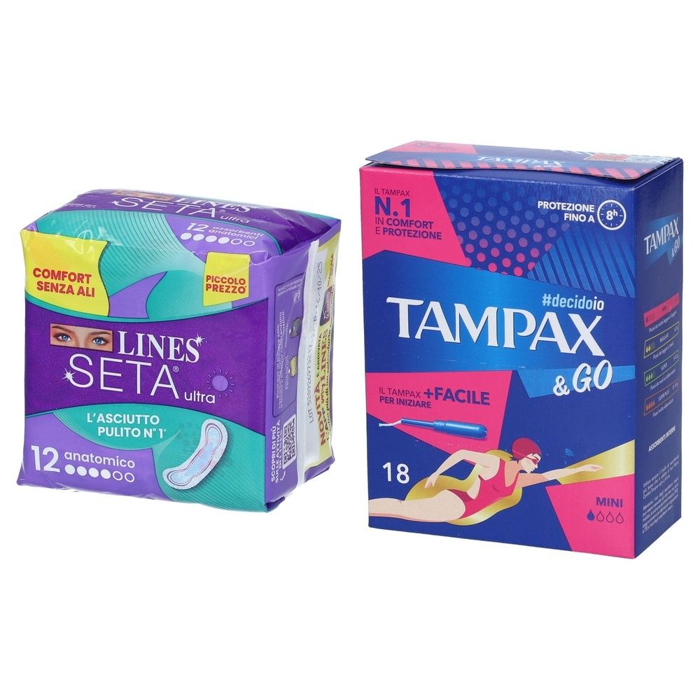 LINES Seta Ultra Anatomico + Tampax &Go Mini 1 St