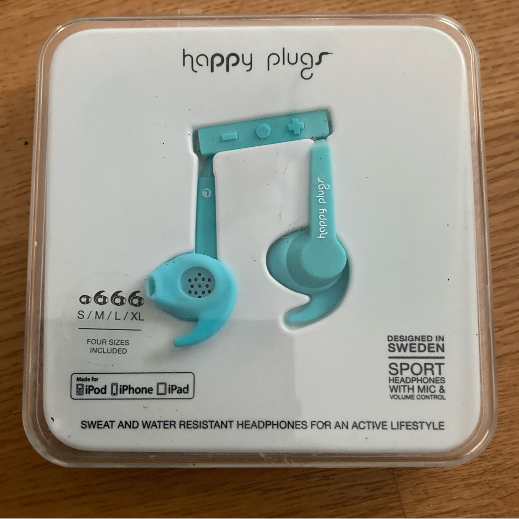 Urban Outfitters Headphones | Happy Plugs Sport Headphones With Mic And Volume Control Nwt Adjustable Size | Color: Tan | Size: Adjustable