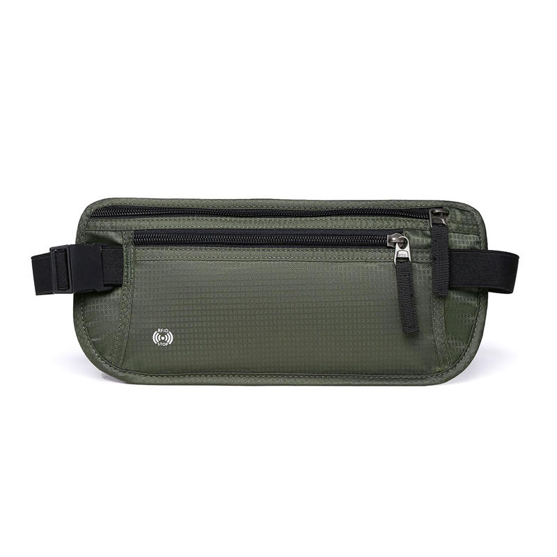 Invisible Travel Money Belt Hidden Waist Wallet And Passport Pouch green