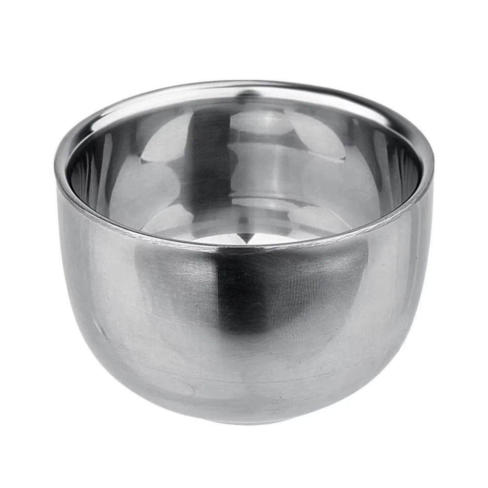 Double Layer Stainless Steel Cup And Shaving Mug silver 100ml