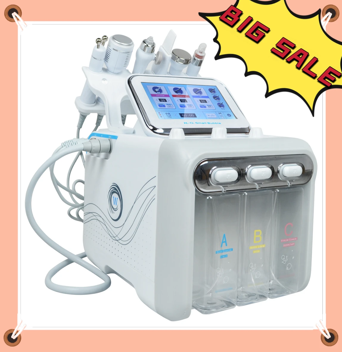 Appareil de soin du visage 6 en 1 Hydro Dermabrasion Hydrogène Oxygène, nettoyage du visage, élimination des points noirs, RF, exfoliation de la peau, appareils de soin du visage Aqua, expédition