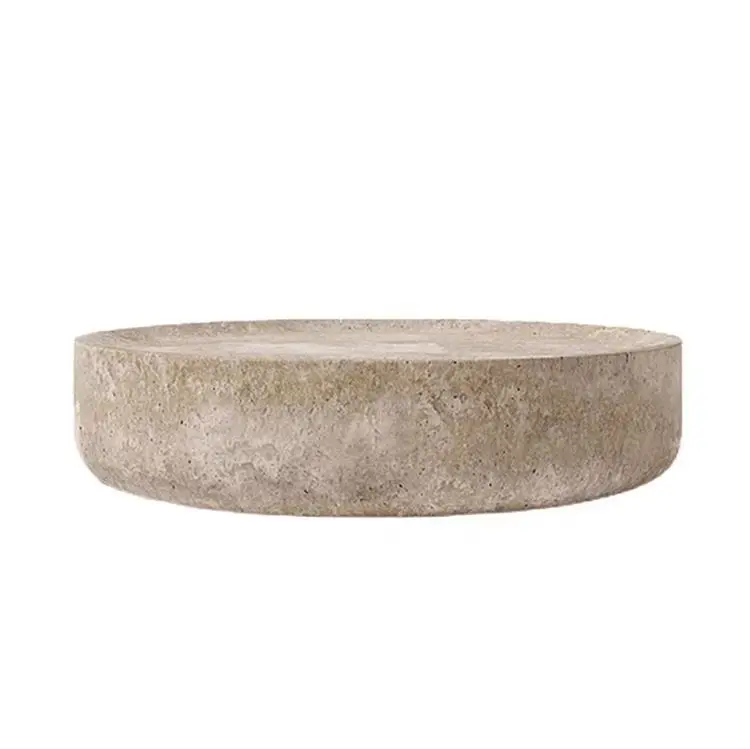 Wabi sable vent travertin Table basse salon maison concepteur Internet célébrité haute Art B & B Table à thé ronde en marbre