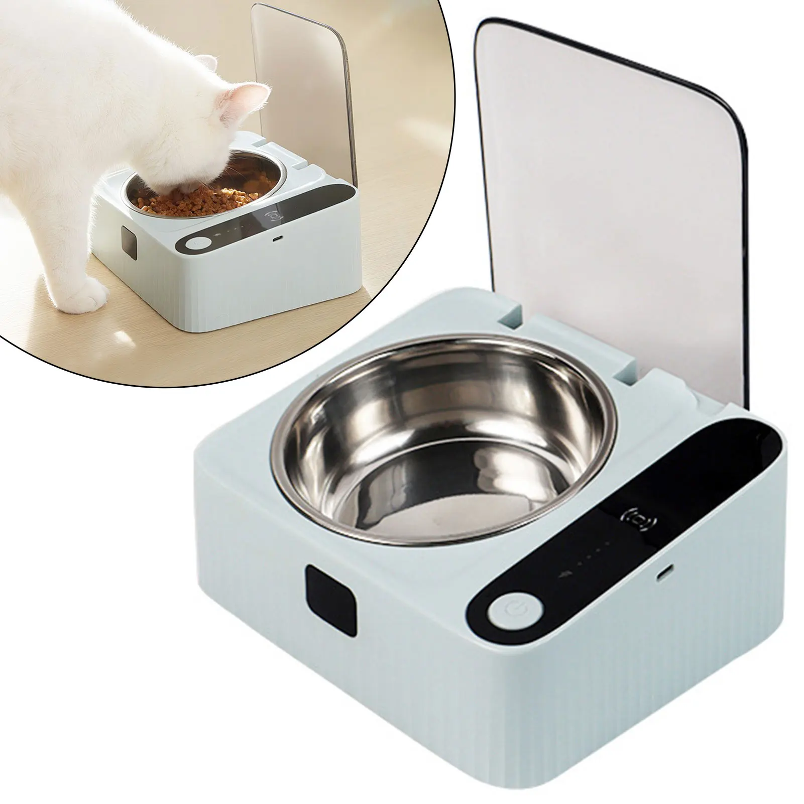 Pet Smart Katzen Schüssel Infrarot Motion Sensor Auto-Open Edelstahl Katze Feeder Dispenser Container Anti-Feuchtigkeit Pet liefert