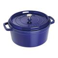 STAUB Cast Iron Roaster/Cocotte, Round, Dark Blue, 28 cm, 6.7 L