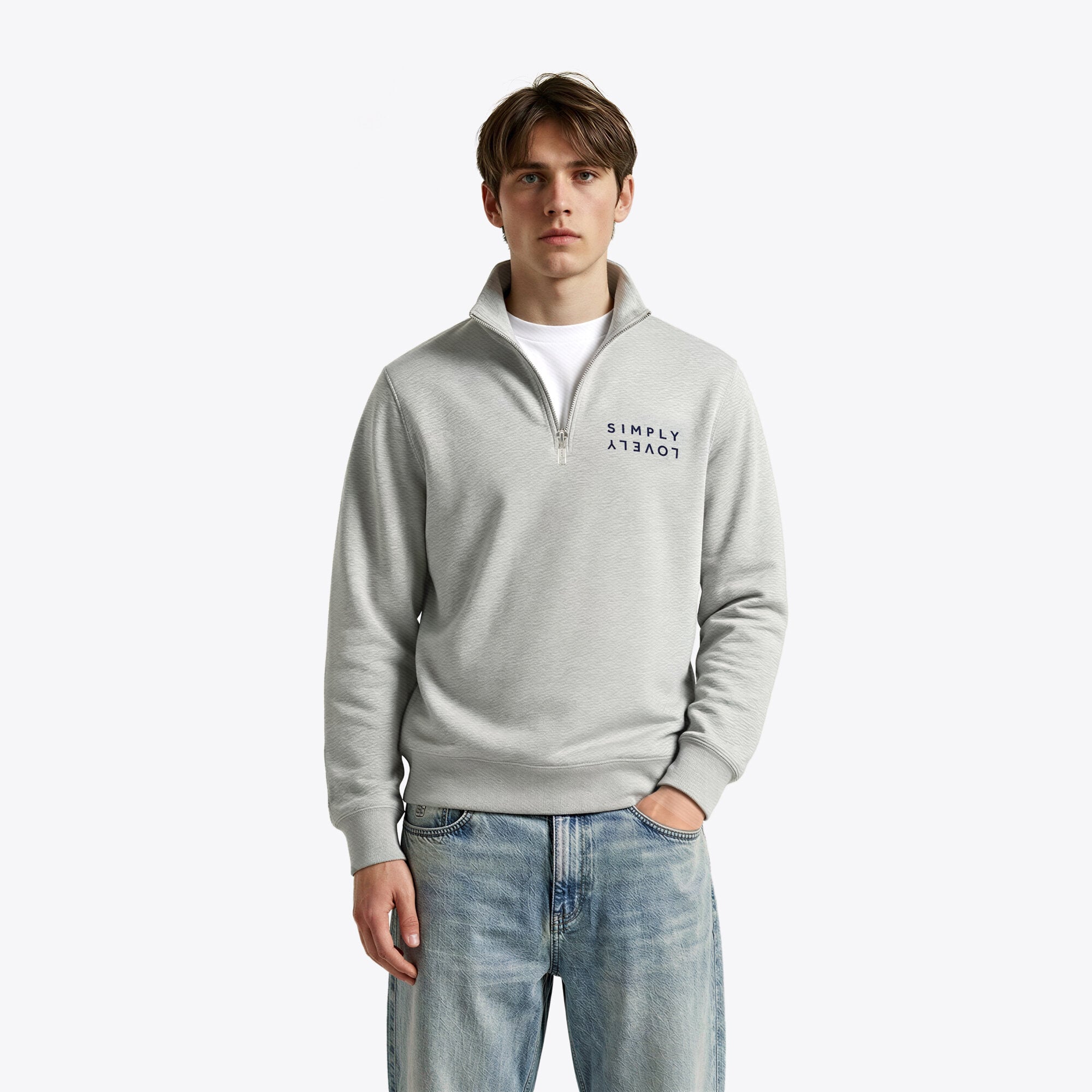 Top zippé 1/4 MV Simply Lovely - Gris - Homme Taille: XL