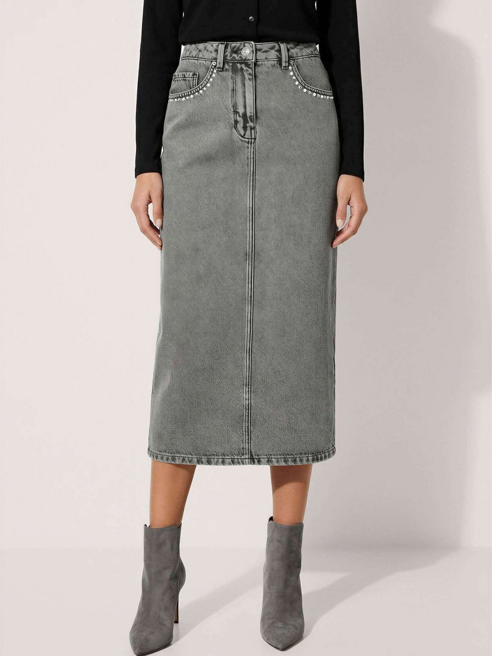 Madeleine Langer Rock Damen grau, 46