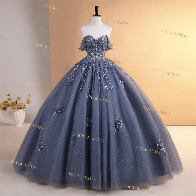 Sonhar Vestidos Shiny Party Dress 15 Quinceanera Dresses Ball Gown Formal Birthday Dress Customized Prom Gowns Glitter Dress
