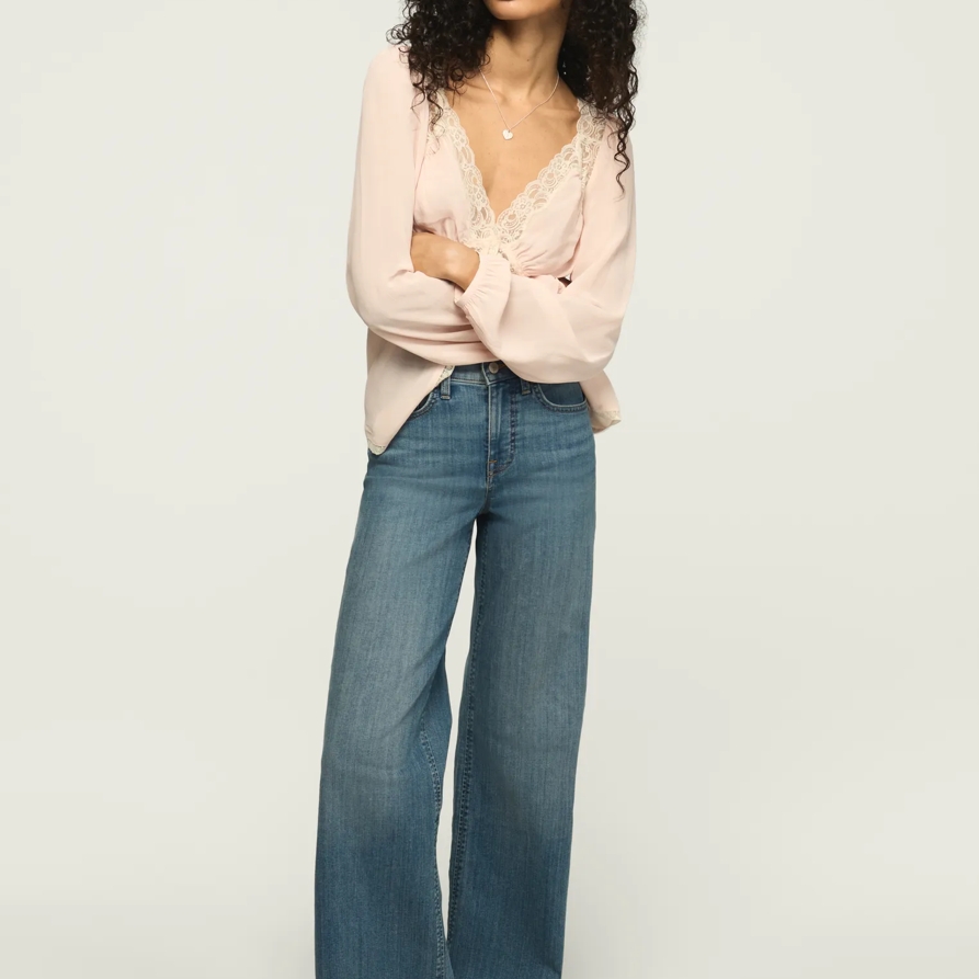 Lucky Brand High Rise Stevie Wide Leg - Women's Pants Denim Wide Leg Jeans in Take Me Away Wash, Size 31 x 30
