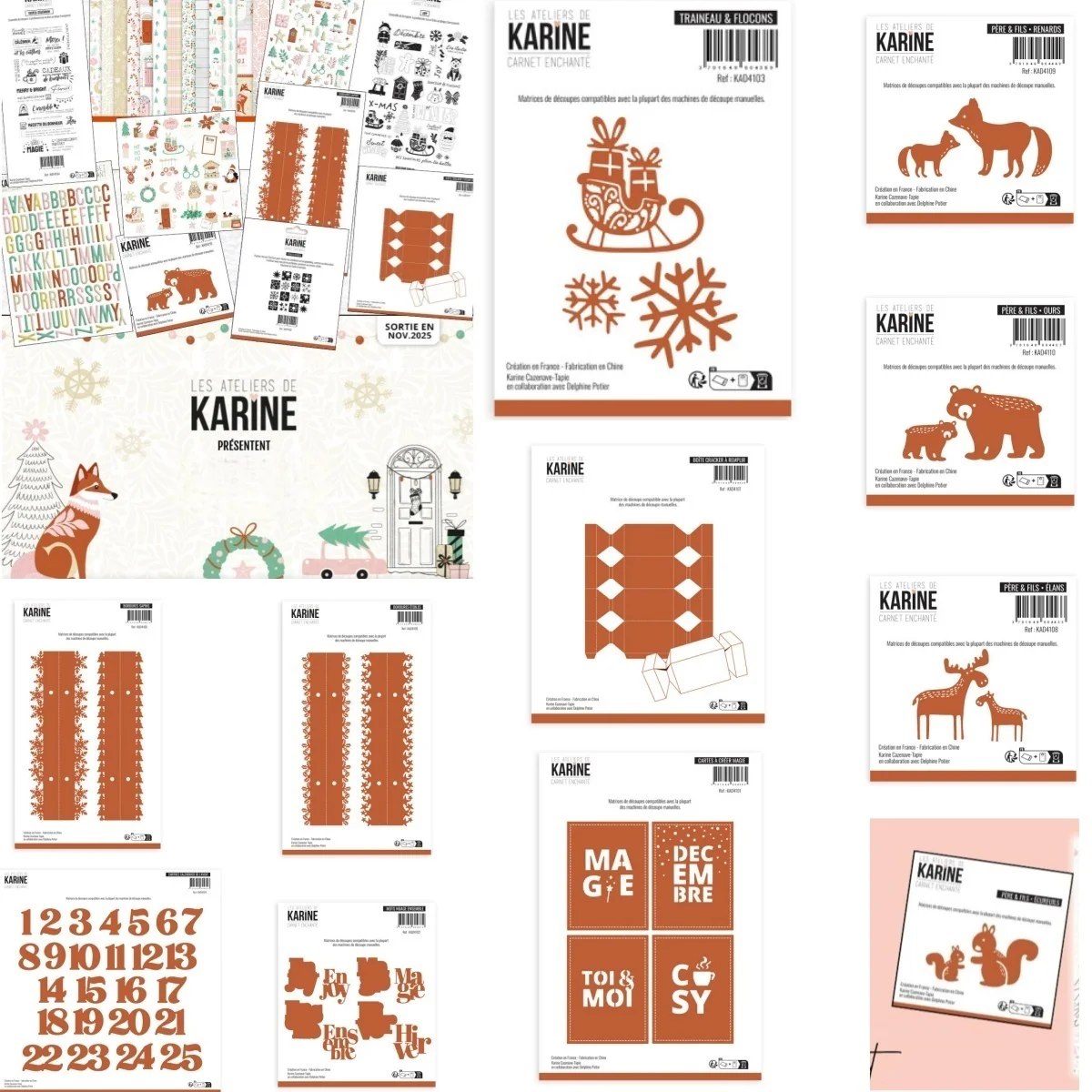 Matrices de découpe en métal pour bricolage, flocons de neige, élan, ours, étoile, boîte pour bricolage, fabrication de cartes, Scrapbook, décoration artisanale en papier, nouvelle collection 2025
