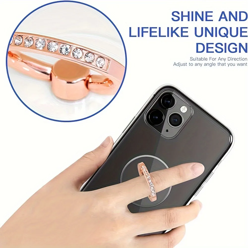 Universal Rose Gold Transparent Finger Ring Mobile Phone Smartphone Stand Holder For All Smart Phones Smart Phone Mount Stand