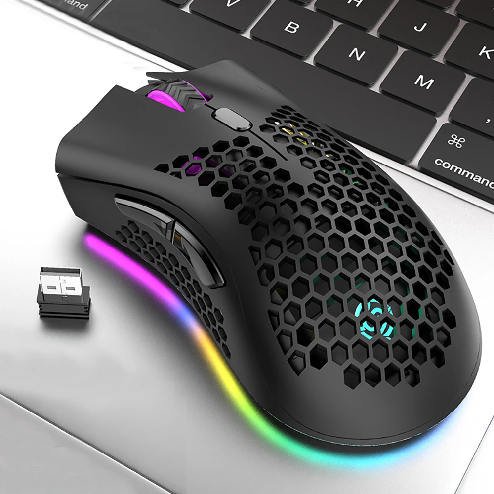 Ultralight Honeycomb Gaming Mouse USB 2.4G Wireless RGB Light Ergonomics Gaming Mouse Desktop PC Computers Notebook Laptop Mouse