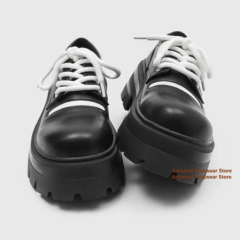 Chaussures Derby à semelles épaisses chaussures décontractées à bout rond chaussures pour hommes à gros bout rond chaussures pour hommes à la mode marque de luxe chaussures décontractées chaussures pour hommes