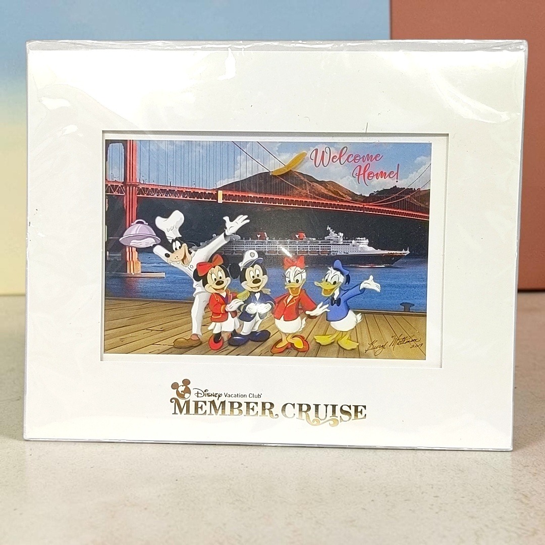 Disney Art | Disney Vacation Club Member Cruise 2019 Matted Print Mickey California Canada | Color: Blue/White | Size: Os
