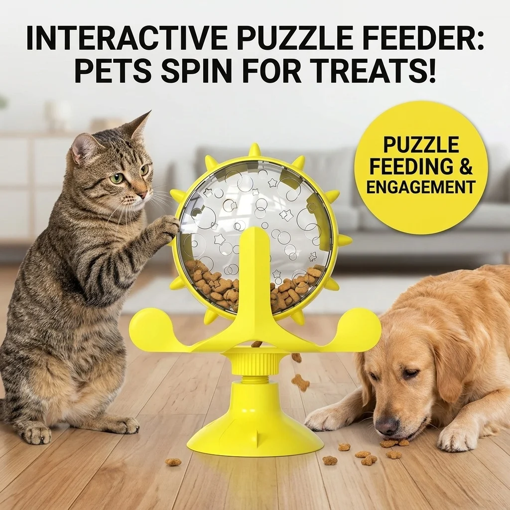 Haustier-Spielzeug für Katzen und Hunde, Leckschutz-Futterspender, Snack-Spender, Katzen- und Hundepuzzle, Interaktiver Anti-Erstickungs-Slow-Food-Schüssel, Sturzsicheres Haustierspielzeug
