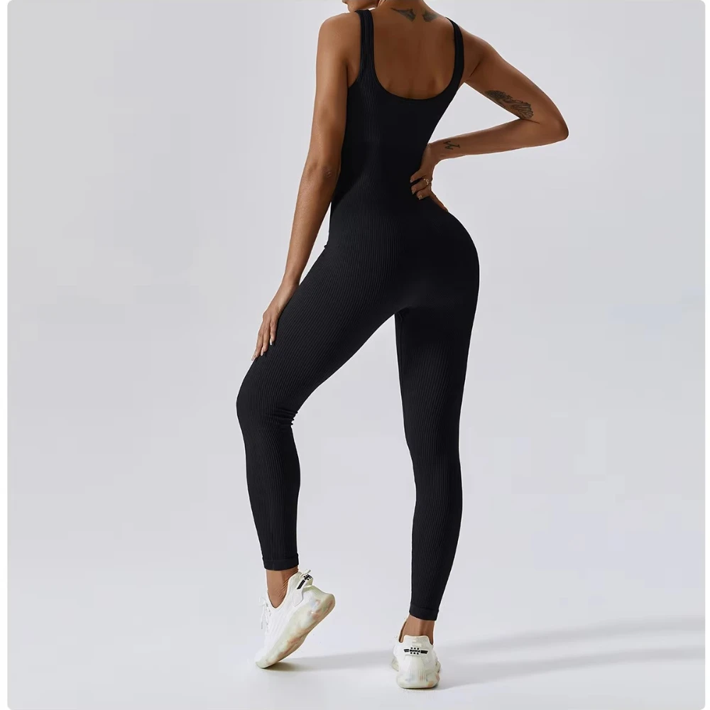 Ensemble de yoga sans coutures, une pièce, pour la danse, le ventre, l'entraînement de fitness, le body extensible, vêtements de sport pour la salle de sport, push-up, vêtements de sport