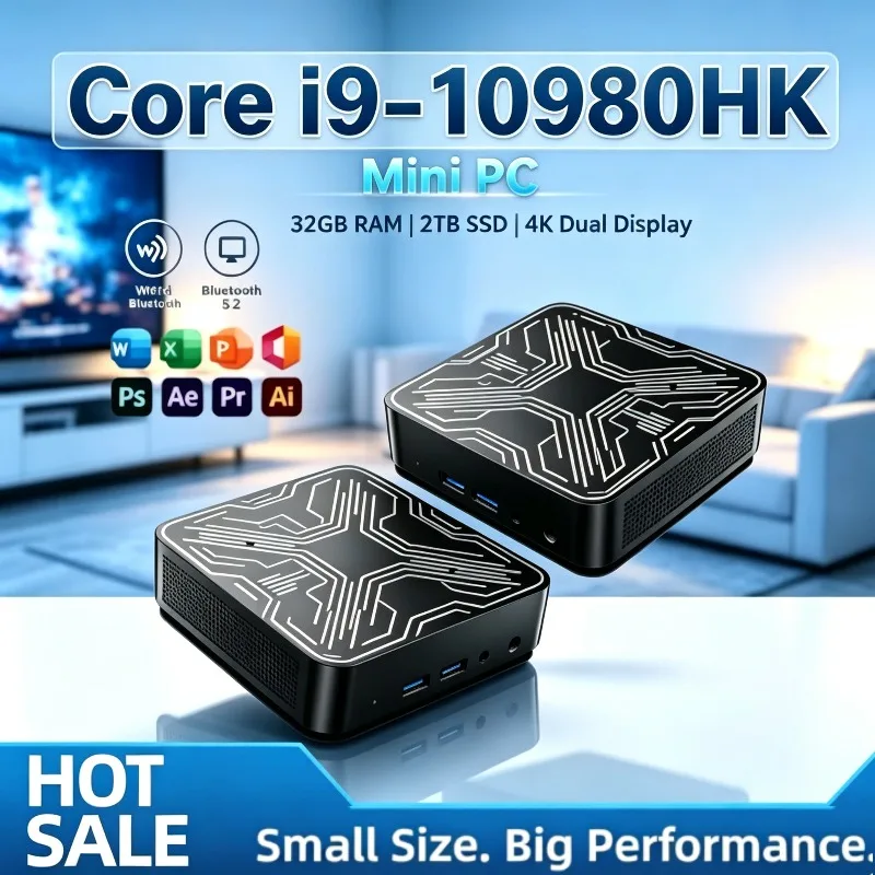 2026 Mini PC Intel Core I9 10980HK Windows 16GB 32GB RAM 1TB 2TB SSD 4KHD Pocket Desktop PC Gaming Computer WiFi 6