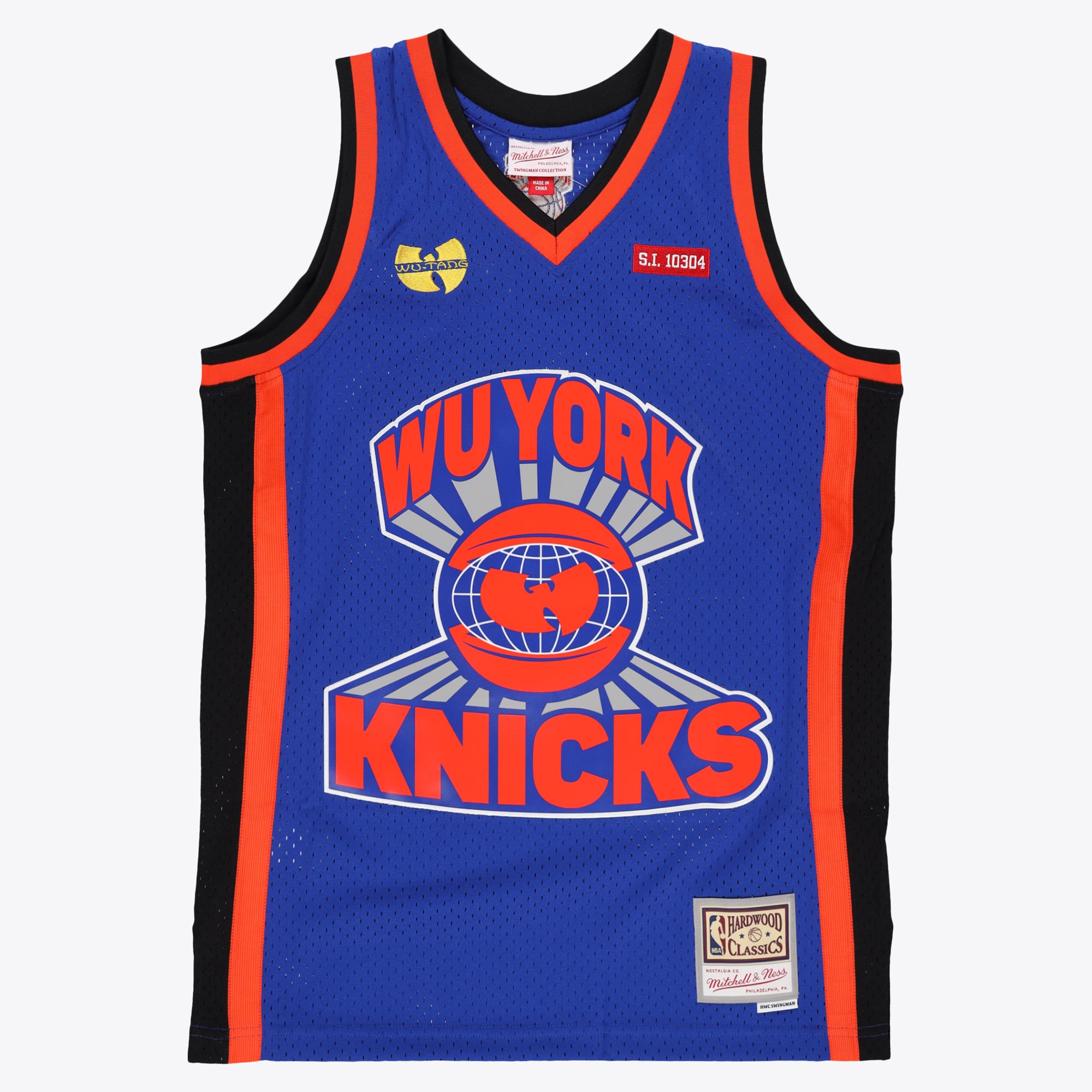 Maillot New York Knicks Mitchell & Ness X Wu Tang Shaolin BR NBA Remix – Bleu Royal - Homme Taille: S