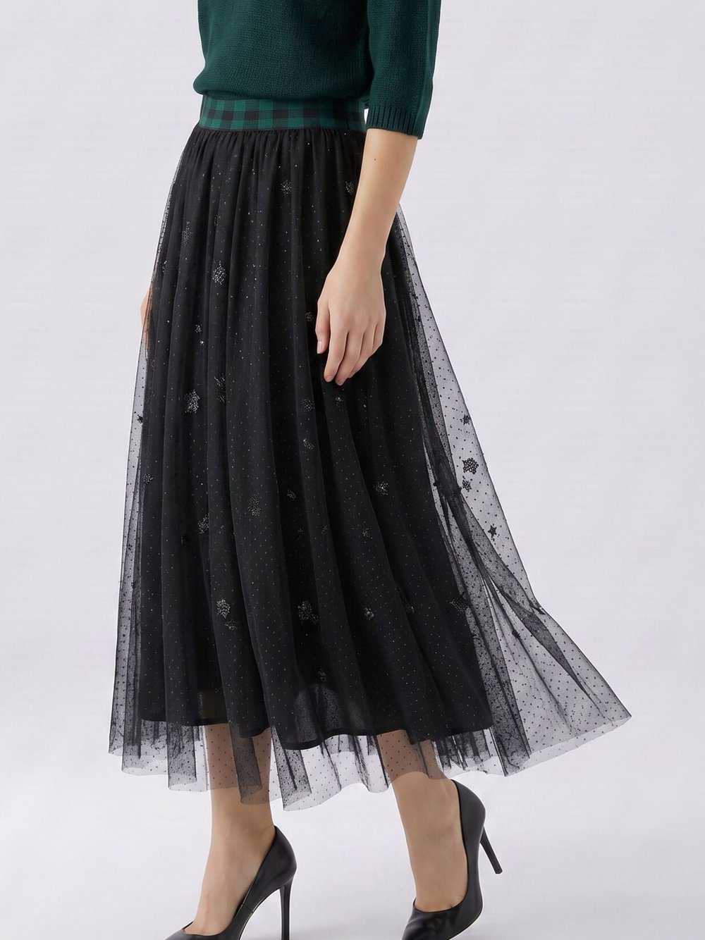 Oui A-Linien-Rock Damen schwarz, 38