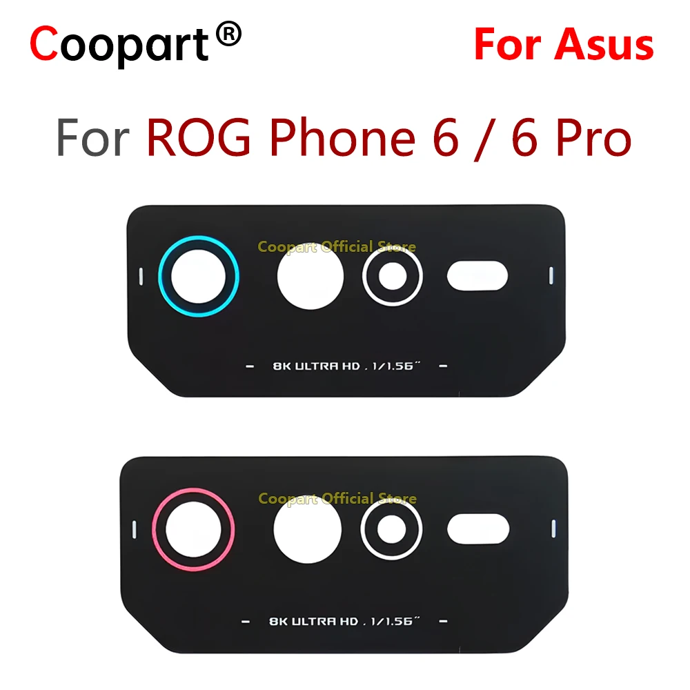 Zurück Kamera Objektiv Für Asus ROG Telefon 6/6D/6D Ultima/6 Pro Hinten Kamera Glas Abdeckung Ersatz mit Klebe Aufkleber