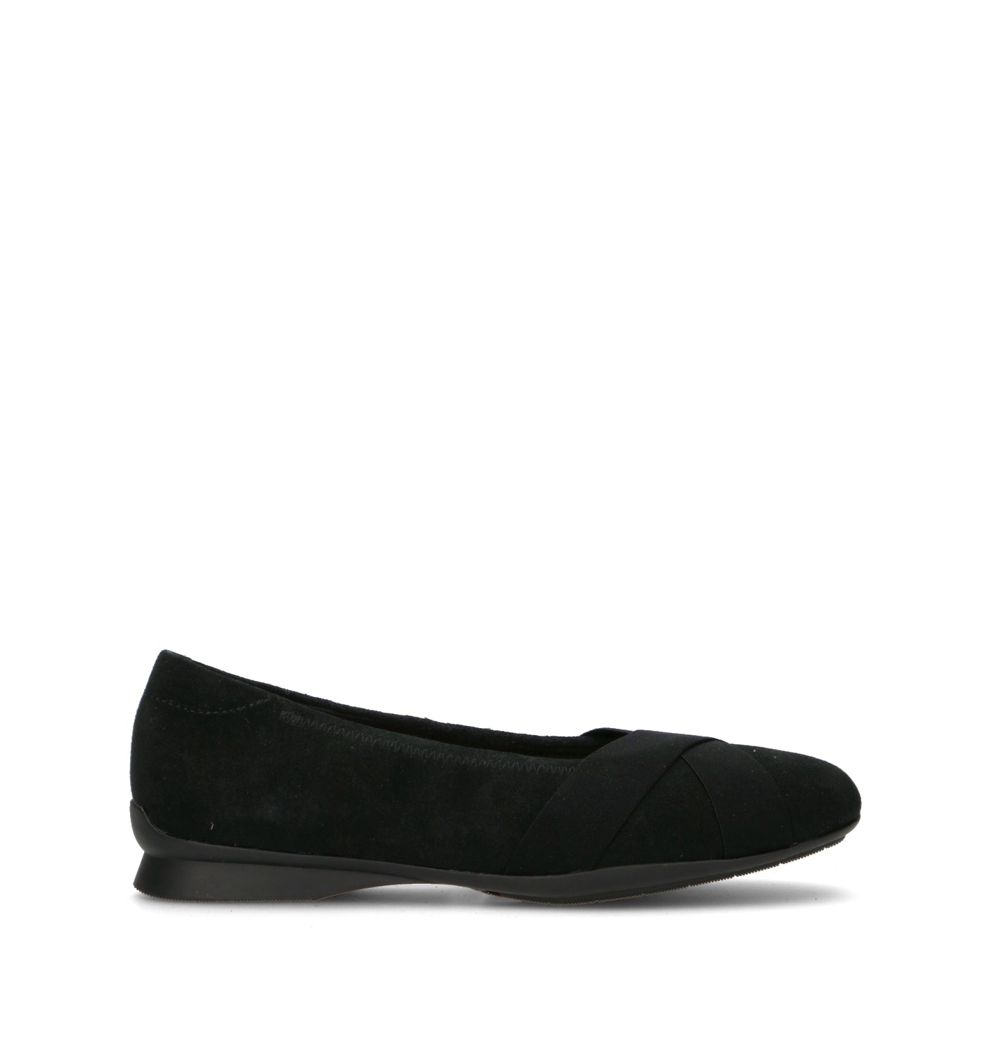 CLARKS ESSENTIALS JAZMYNN GEM Ballerina donna nera in suede