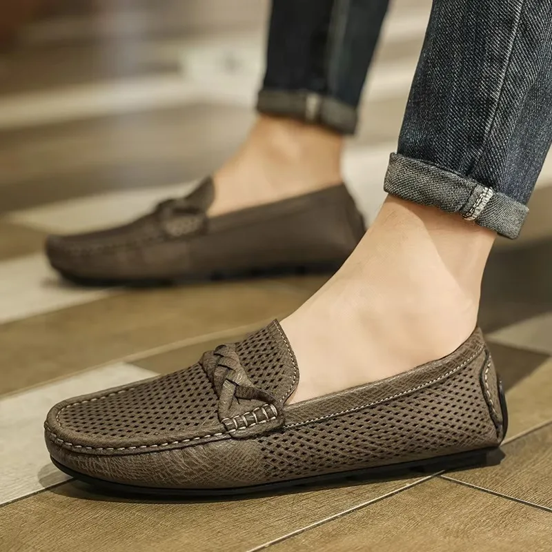 Chaussures pour hommes, mocassins en cuir, chaussures de ville pour hommes, chaussures de loisirs, chaussures décontractées pour hommes, chaussures plates pour hommes, mocassins, baskets respirantes, chaussures de conduite pour hommes.