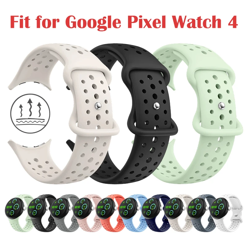 Kompatibel mit Google Pixel Watch 4 41mm/45mm Zubehör. Offizielles Silikonarmband, geeignet für Google Pixel Watch 3 2 1