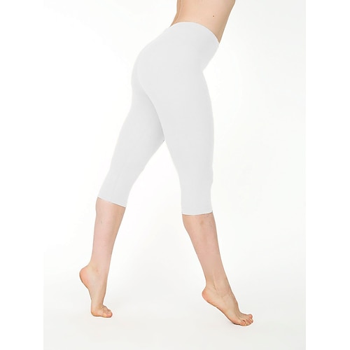 Damen Sport Leggings Yogahose Po-Lifting Bauchkontrolle Hohe Taille Fitnesstraining Laufen Fitness Capri Leggings Unterteile Einfarbig Dunkelgrau Schwarz Weiß Sport Sportkleidung Hohe Elastizität