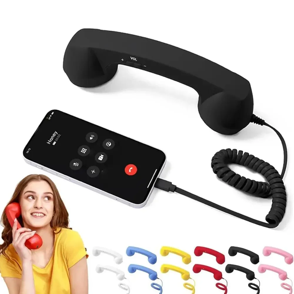 Wired Type-C Phone Handset Cell Phone Receiver with Microphone For Mobile Phones Telephone Smartphone Receiver