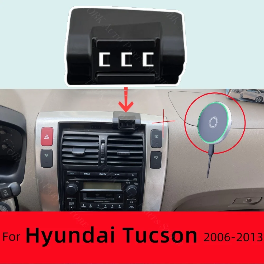 Für Hyundai Tucson JM LM 2006-2013 Magnetische Telefon Halter Drahtlose Lade Spezielle Feste Halterung Basis MagSafe Halterung Zubehör