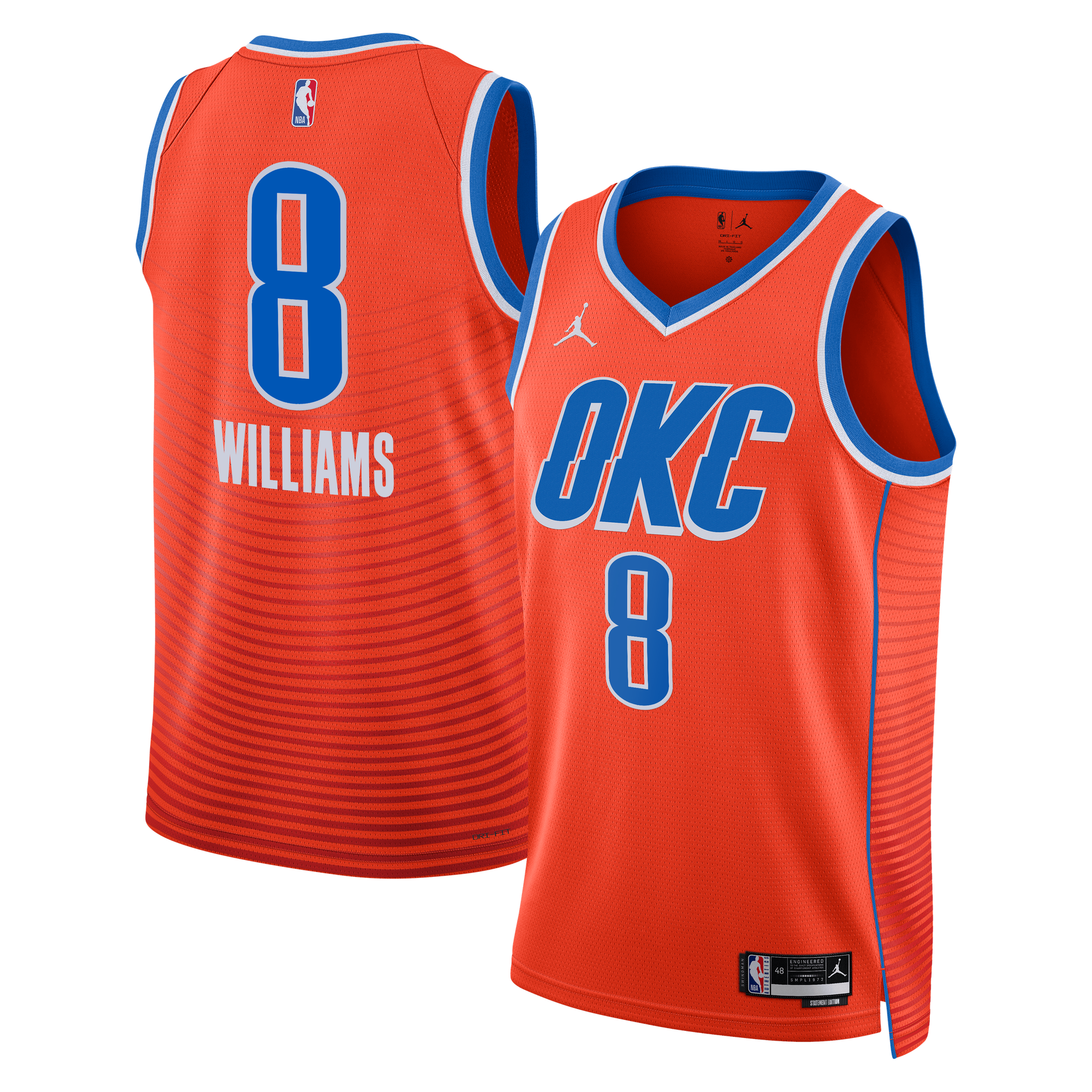 Oklahoma City Thunder Jordan Brand Statement Edition Swingman-Trikot – Orange – Jalen Williams – Unisex