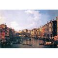 Buyenlarge The Rialto Bridge by Canaletto Painting Print on Wrapped Canvas in Blue/Red | 20 H x 30 W x 0.5 D in | Wayfair 25398-3C2030