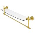 Allied Brass Retro Wave Bracket Shelf w/ Towel Bar Glass/Metal in Yellow | 6 H x 19.7 W x 6.4 D in | Wayfair RW-33TB/24-PB