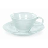 Portmeirion Sophie Conran-Celadon Teacup/Saucer 8 Oz Celad Porcelain/Ceramic in Blue | 6.16 H x 9.25 W in | Wayfair 422186