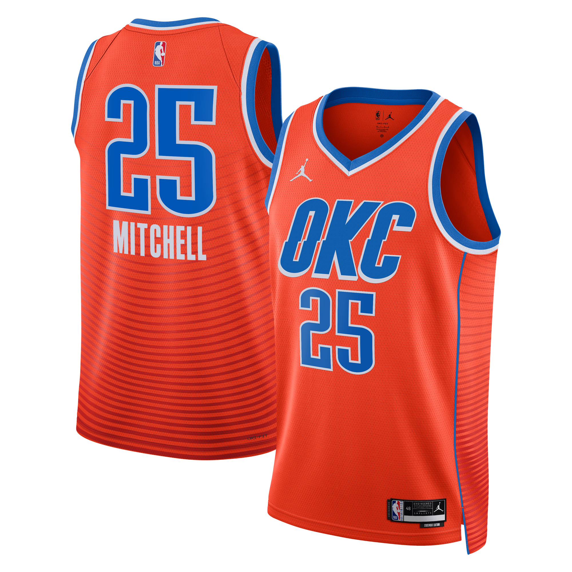 Oklahoma City Thunder Jordan Brand Statement Edition Swingman-Trikot – Orange – Ajay Mitchell – Unisex