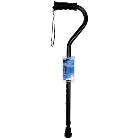 CAREX HEALTH BRANDS FGA58000 0000 Black Offset Walking Cane w/Strap