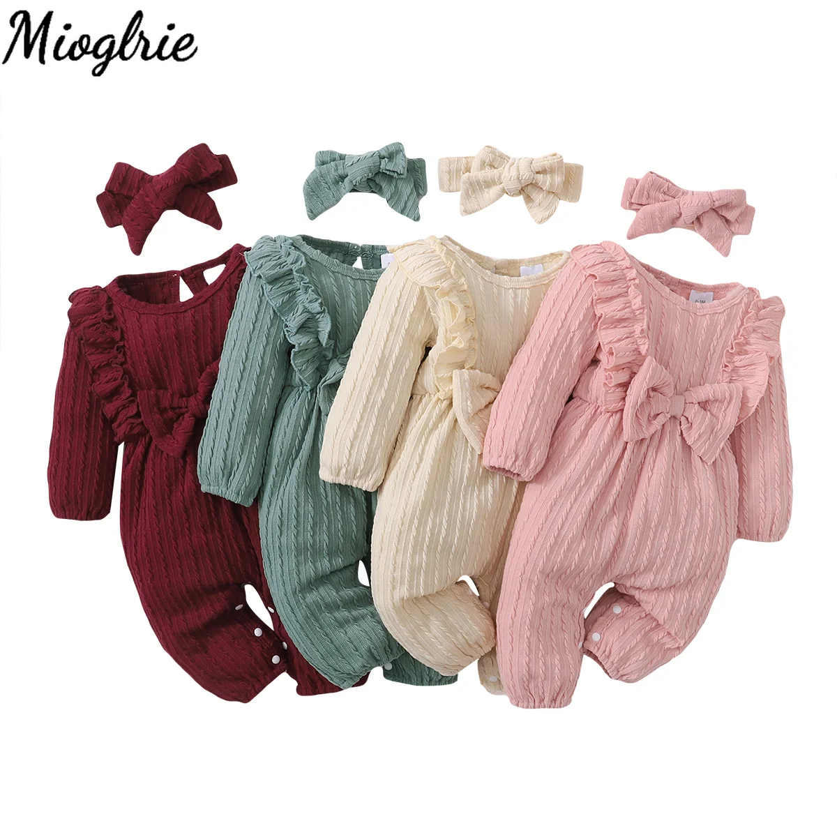 Barboteuse mignonne à manches longues pour bébés filles, combinaison de printemps et d