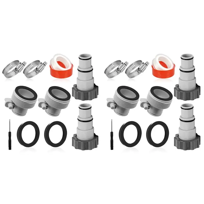 Adaptateur de tuyau de piscine PZHI-2X, adaptateur A pour piscine, adaptateur de tuyau pour piscine, ensemble d'adaptateurs de tuyau pour piscine, adaptateur de tuyau pour pompes