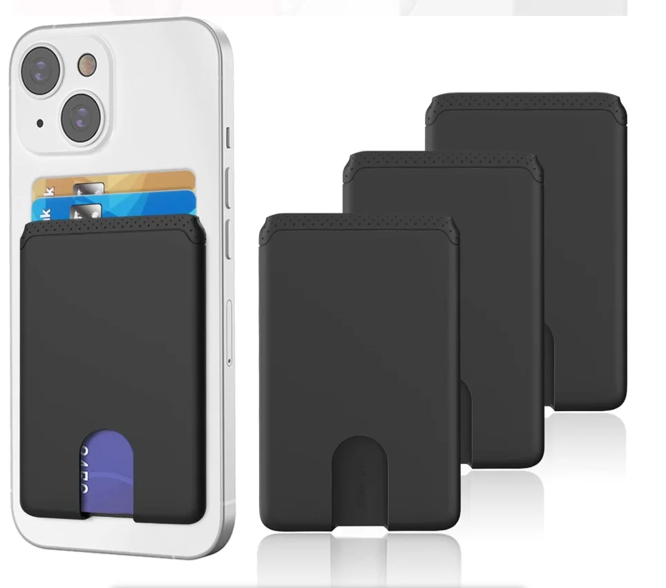 1/3 Pack Premium Silicone Ultra Slim Phone Wallet Stick on Phone Pocket Fit Almost All Smartphones Phone Wallet Compatible