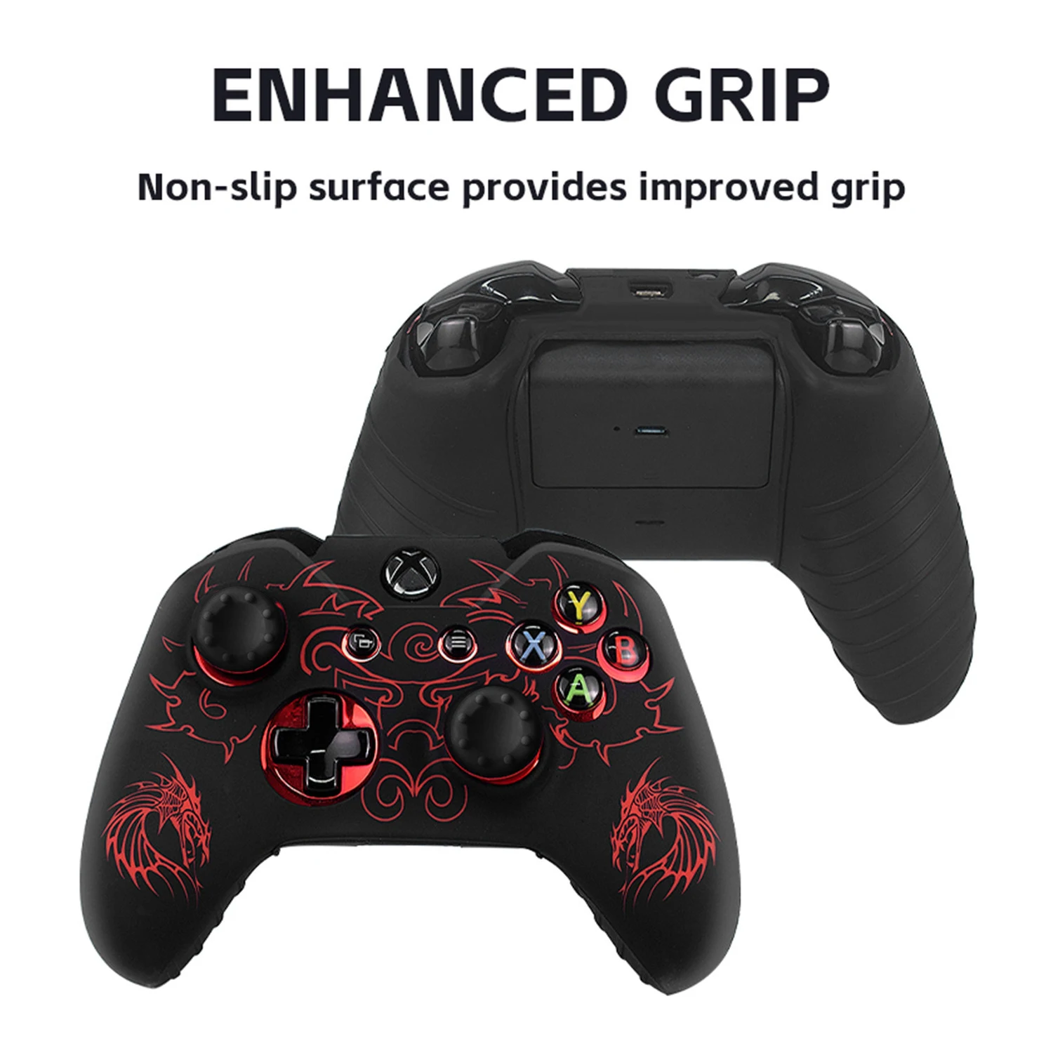 For Xbox One S Gamepad Skin Laser Engraved Silicone Cover Perfect Fit for Xbox One S Controller Case Joystick Accessories