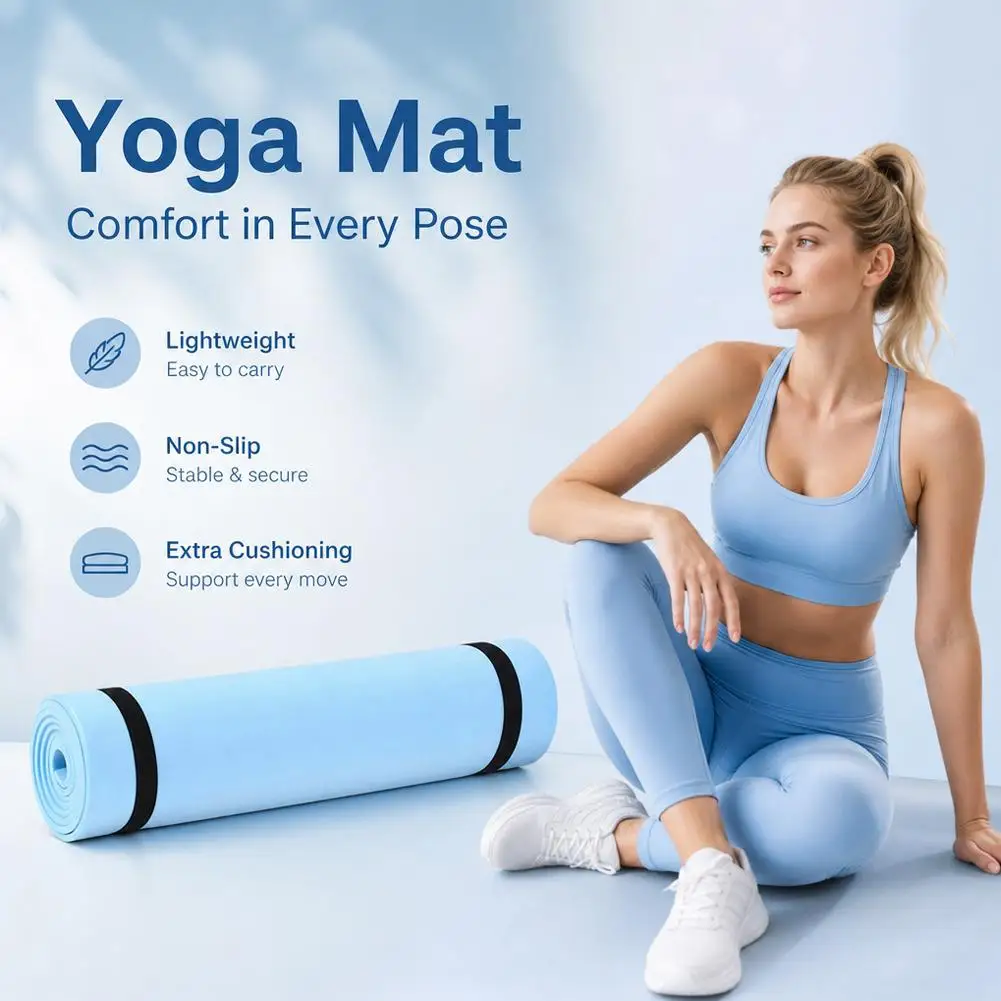 1Pc Exercise Yoga Mat Foldable Pilates Fitness Mat Thickened Comfortable Foam Workout Mat Portable Travel Fitness Exercise Pad